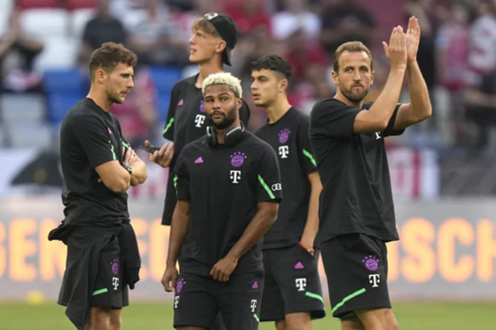 Harry Kane on the bench for Bayern Munich against Leipzig in the German Super Cup