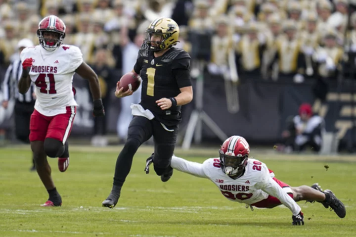 QB Hudson Card pulls the ace as Boilermakers rally past Hoosiers 35-31 for Old Oaken Bucket