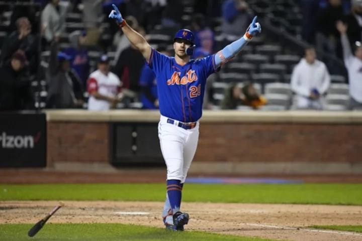 Álvarez 3-run HR in 9th, Alonso 3-run HR in 10th give Mets 8-7 comeback win over Rays