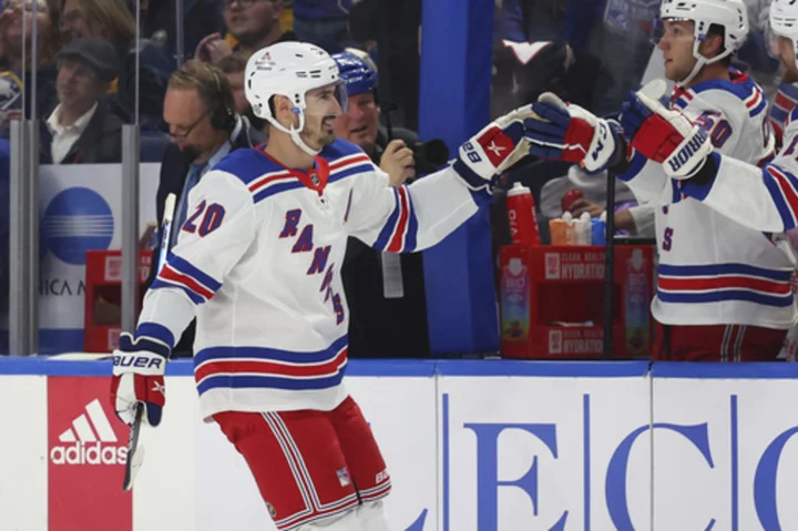 Chris Kreider scores twice, Rangers beat Sabres 5-1 in season opener