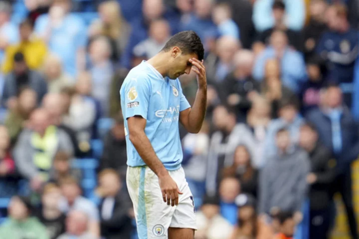 Rodri sent off and Haaland scores for Man City in 2-0 win over Nottingham Forest in Premier League