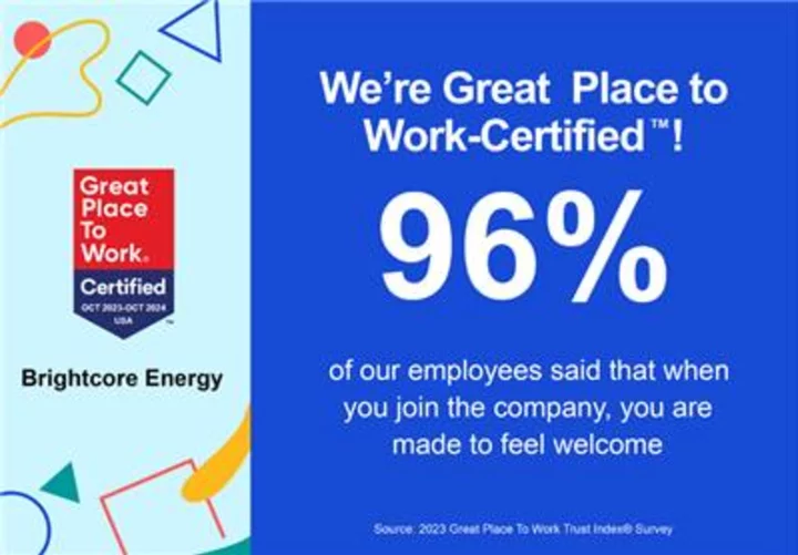 Brightcore Energy Earns Great Place to Work Certification