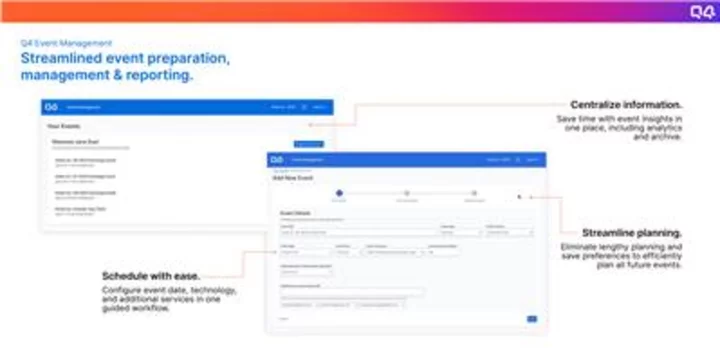 Q4 Inc. Introduces First-of-its-Kind IR Event Management App to the Q4 Platform