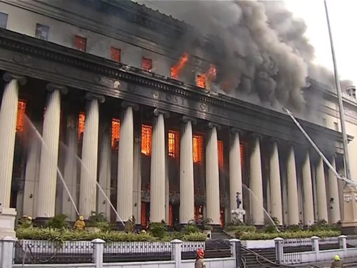 Inferno tears through Manila's historic Central Post Office