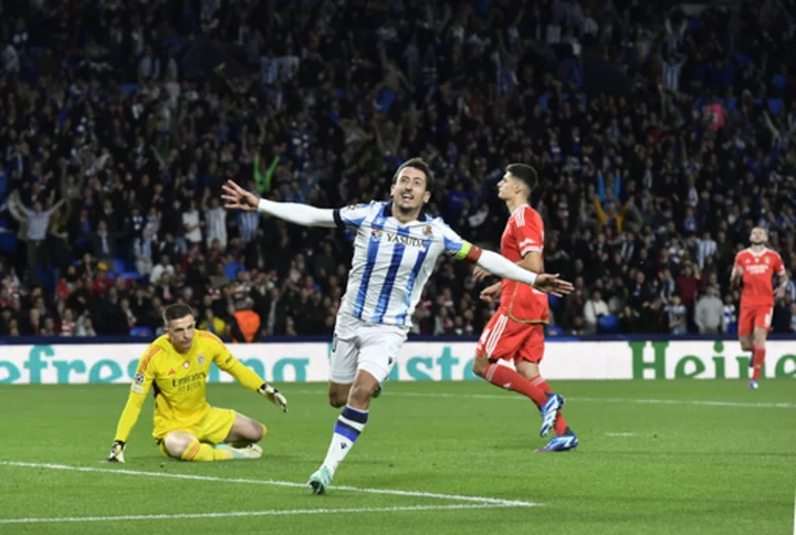 Sociedad on verge of reaching Champions League knockout stage after 3-1 win over Benfica