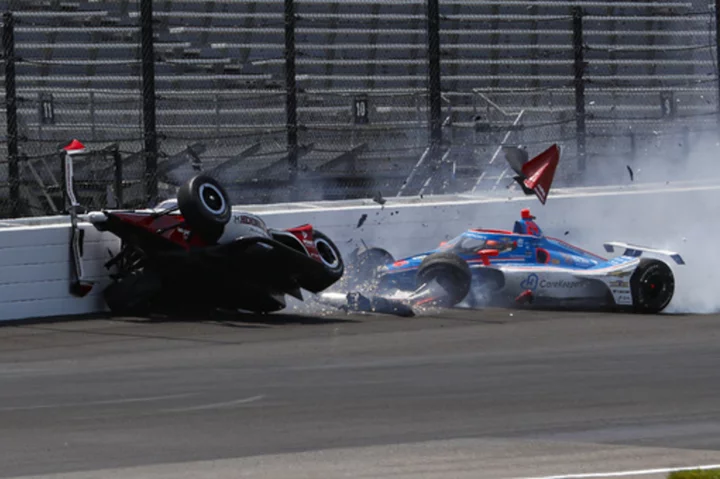 Wilson, Legge crash heavily in Indianapolis 500 practice session