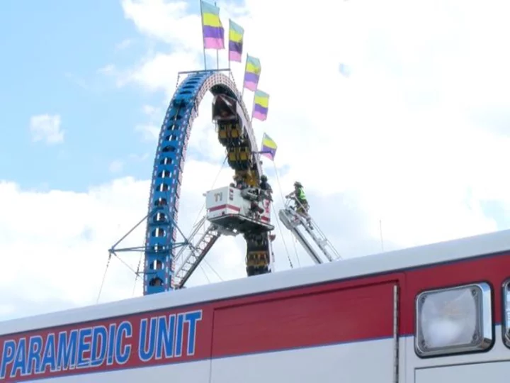 Roller coaster riders stuck upside down for hours at Wisconsin festival