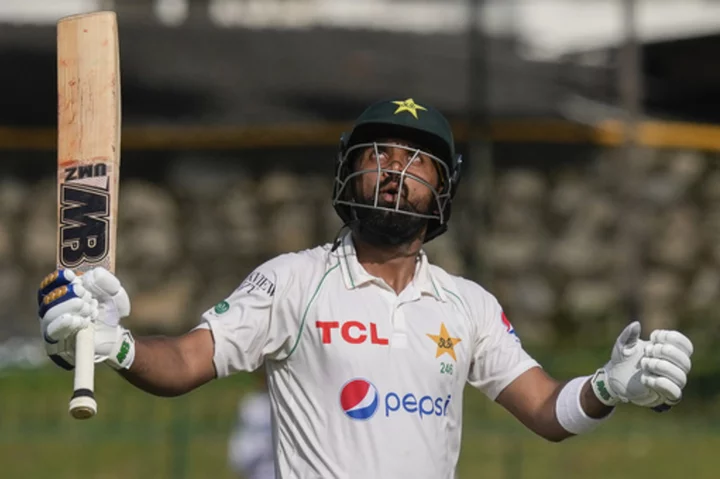 Pakistan builds 397-run lead over Sri Lanka after Shafique double century in 2nd test