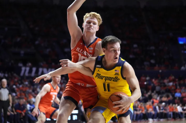 No. 4 Marquette beats No. 23 Illinois 71-64 behind 24 points from Tyler Kolek