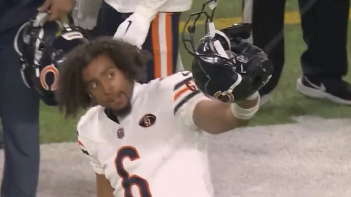 Bears' Kyler Gordon Penalized Because His Helmet Fell Apart