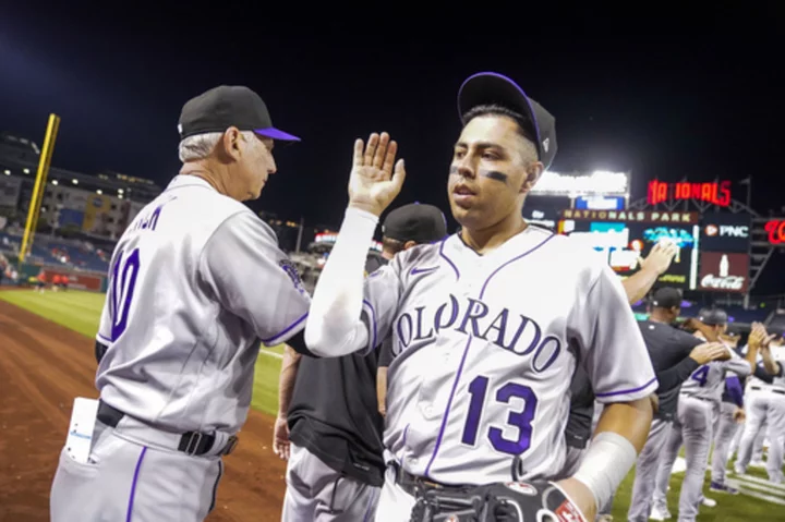 Jones homers and Trejo has 4 hits as the Rockies beat the Nationals 10-6