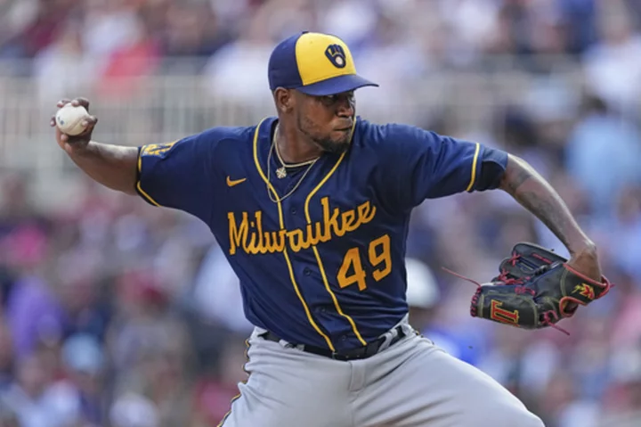 Brewers place right-hander Julio Teheran on IL with hip injury, recall Strzelecki