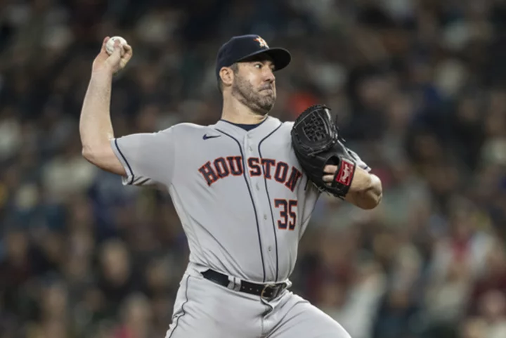 Verlander takes shutout into 9th as Astros top skidding Mariners 5-1 in key AL West matchup