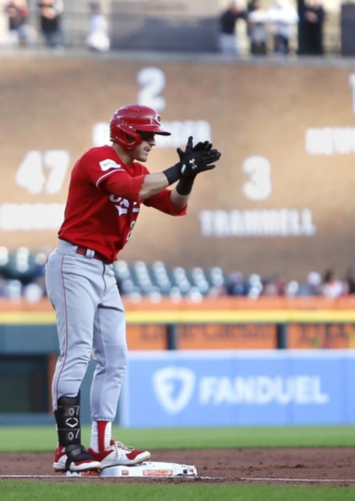 TJ Friedl's 2-run triple and a solid Reds bullpen combine for 4-3 win over the Tigers