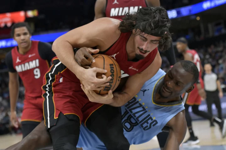 Bam Adebayo scores 30 points, Jaime Jaquez Jr. hits late 3-pointer as Heat beat Grizzlies 108-102