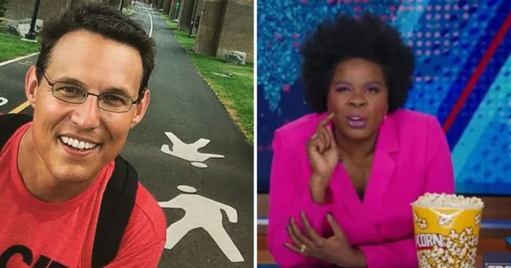 Leslie Jones gifts her celeb crush Steve Kornacki calculator as she welcomes him on 'The Daily Show'