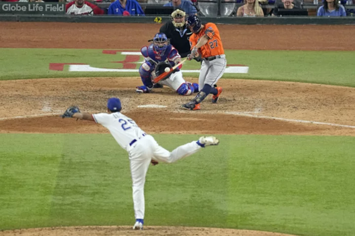 Altuve hits go-ahead homer in 9th, Astros take 3-2 lead over Rangers in ALCS after benches clear