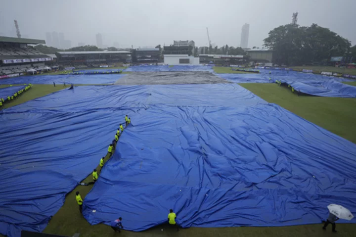 Pakistan takes 12-run lead over Sri Lanka at stumps in rain-hit 2nd test in Colombo