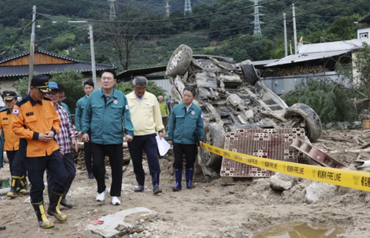 South Korea's death toll from destructive rainstorm grows to 40 as workers search for survivors