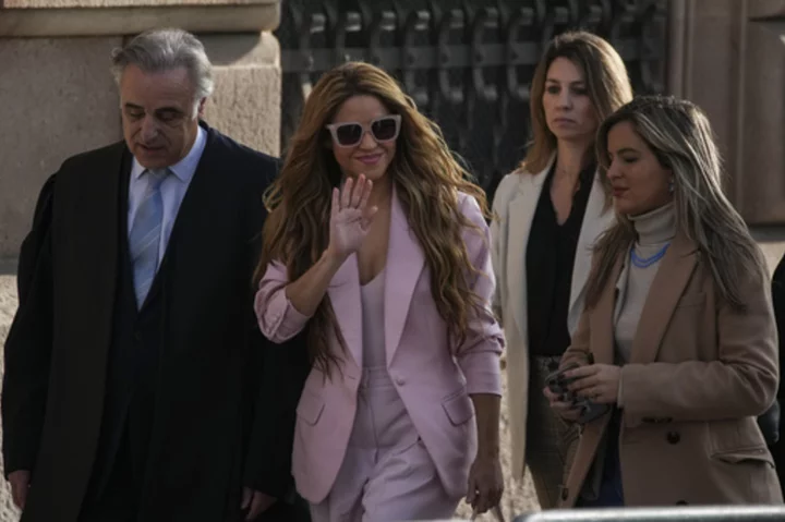 Pop star Shakira appears in a Barcelona court on the first day of her tax fraud trial in Spain