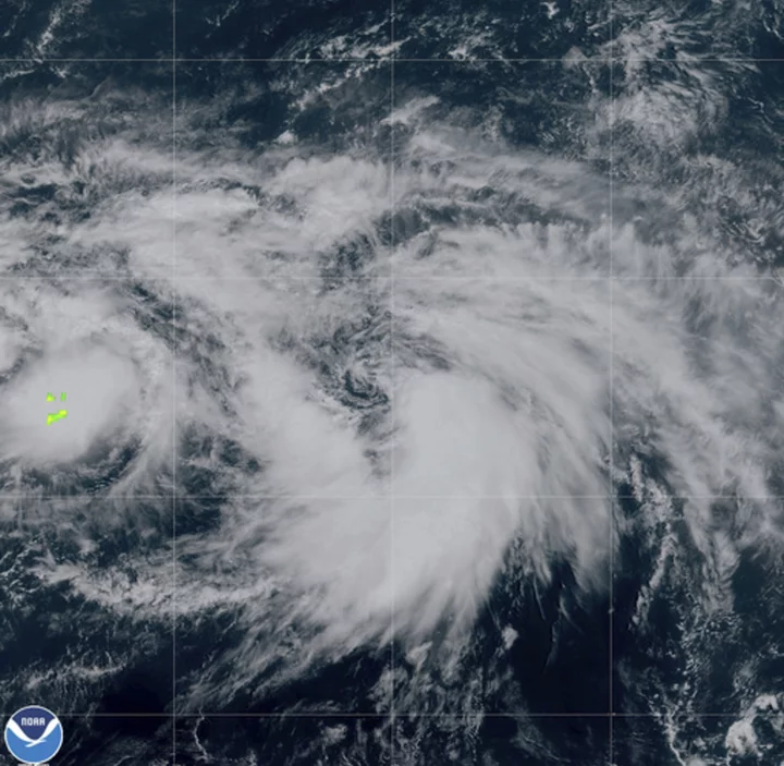 Back-to-back tropical storms: Newly formed Rina trails Philippe out in the Atlantic