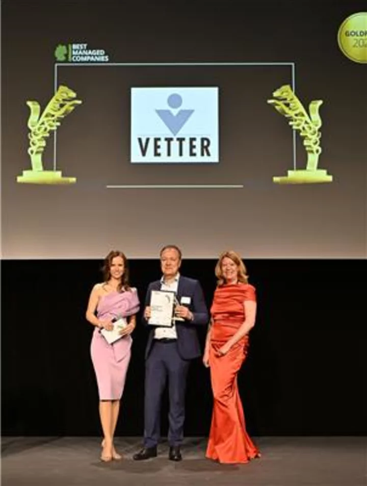 Gold Status for Vetter: Named Best Managed Company for the Fourth Time