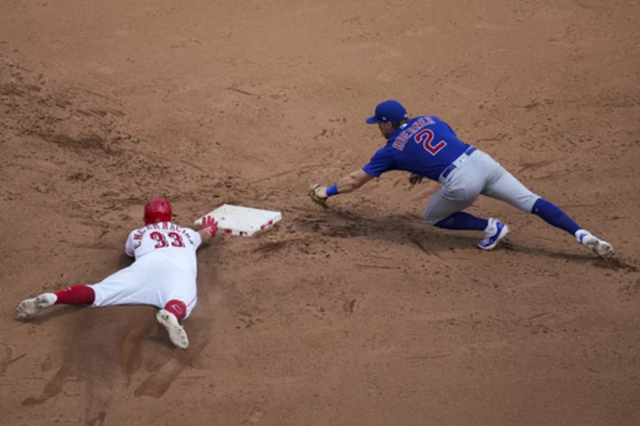 Eighth-inning barrage powers Cubs to 15-7 rout of Reds and a split of the critical 4-game series