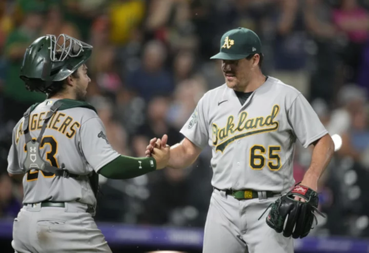 Gelof, Laureano homer to back Sears in the Athletics' 8-5 victory over the Rockies