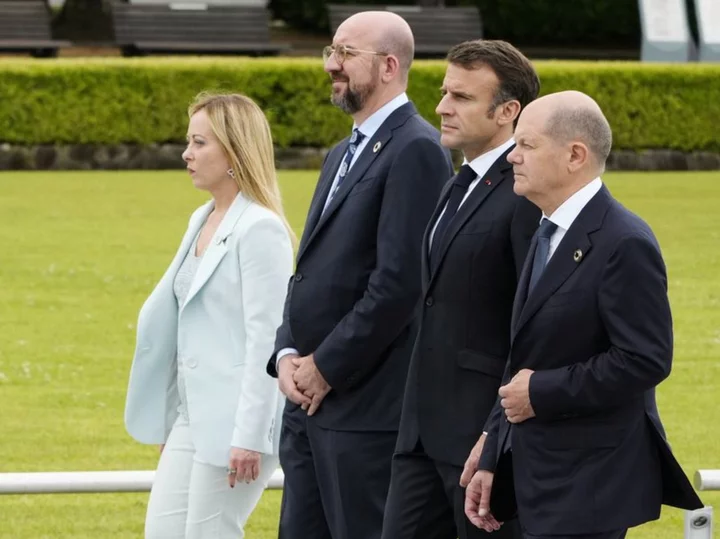 At G7, Macron, Meloni meet to bury hatchet after migration spat