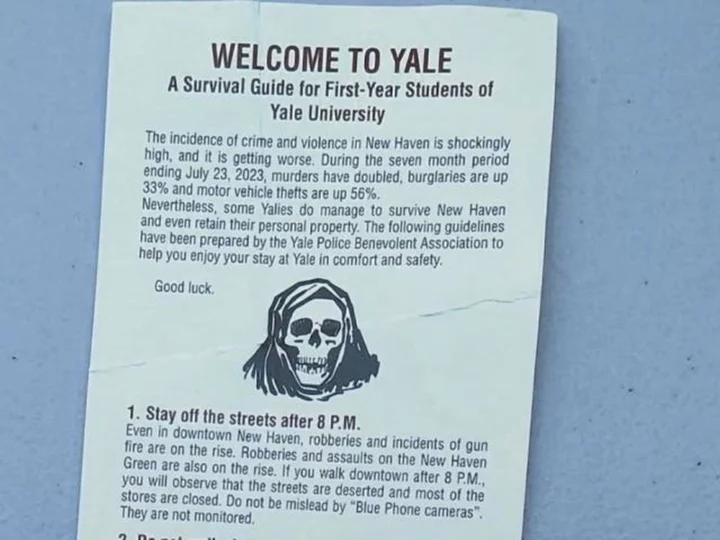 Yale's police union distributes 'misleading' flyer on crime rates for first-year students, university says