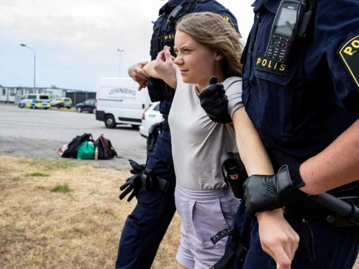 Greta Thunberg charged with disobeying police orders during a protest in Sweden