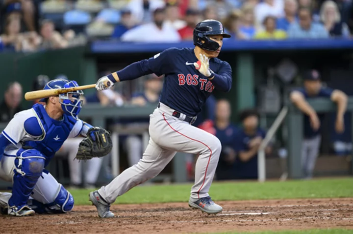 Triston Cases' homer, Alex Verdugo’s 3 hits lead the Red Sox to a 9-5 win over the Royals