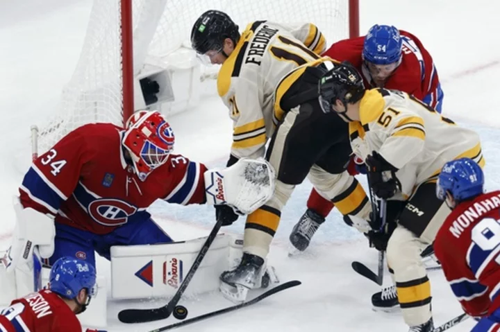 Trent Frederic scores twice as the Bruins roll past the Canadiens 5-2