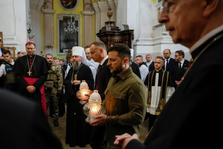 Zelenskiy and Poland's Duda pay tribute to victims of WW2 massacre