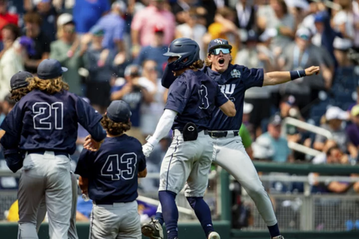 Blaze Brothers' 3-run homer in the 9th gives Oral Roberts a 6-5 win in the College World Series