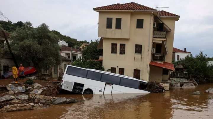 Greek floods: Austrian honeymooners missing after holiday home swept away