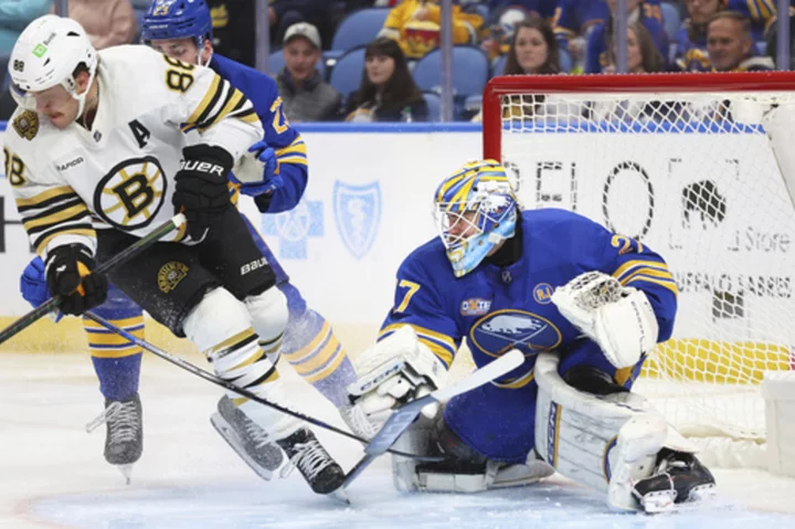 Pastrnak, with a goal and 2 assists, leads Boston Bruins to 5-2 win over Buffalo Sabres