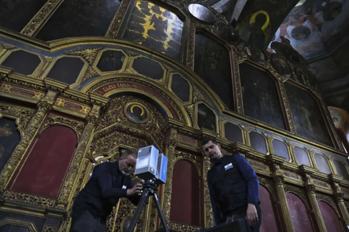 Using high-tech laser gear, UN-backed team scans Ukraine historical sites to preserve them amid war