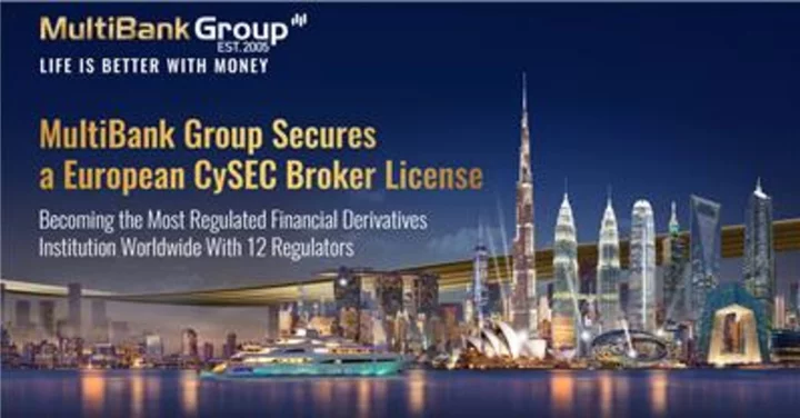 MultiBank Group Secures a European CySEC Broker License, Becoming the Most Regulated Financial Derivatives Institution Worldwide With 12 Regulators