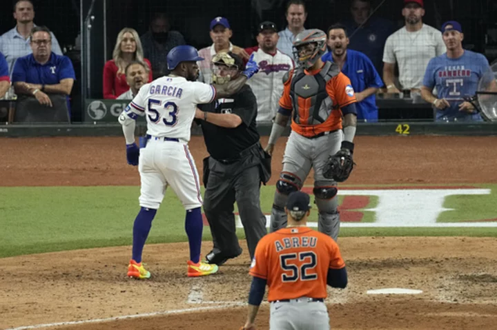 Houston's Bryan Abreu appeals suspension for throwing at Adolis Garcia, is eligible for ALCS Game 6