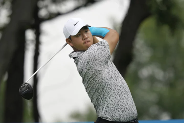 Tom Kim emerges muddy in failed and viral bid to retrieve ball at PGA Championship