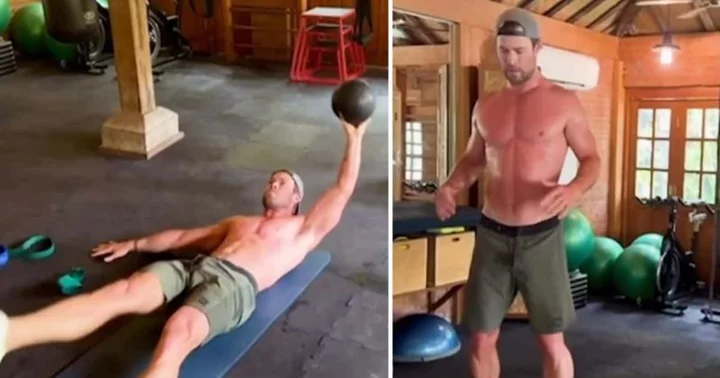 'Thor's hammer': Chris Hemsworth leaves fans stunned as he flaunts bulge in workout video