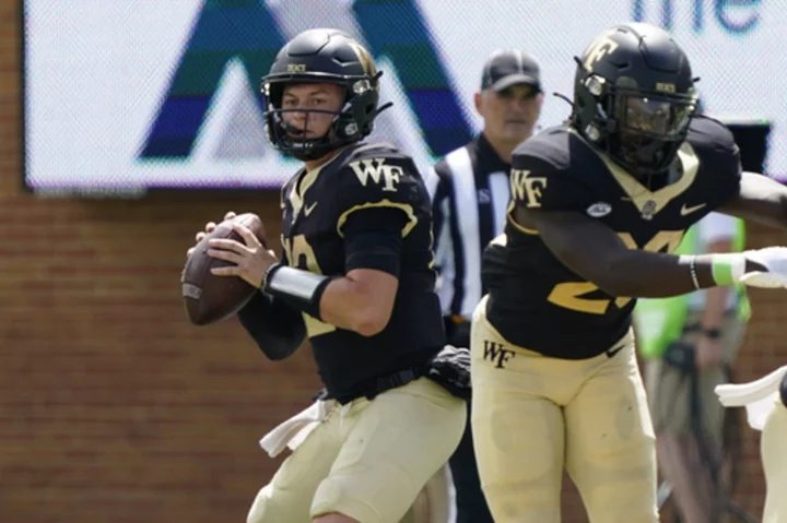 Griffis throws for 2 TDs as Wake Forest beats Vanderbilt 36-20 in game delayed two hours