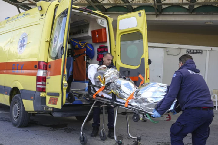 13 crew members missing after a cargo ship sinks off a Greek island in stormy seas