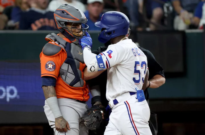 Martin Maldonado thanks Adolis Garcia for 'waking up' Astros in ALCS Game 5