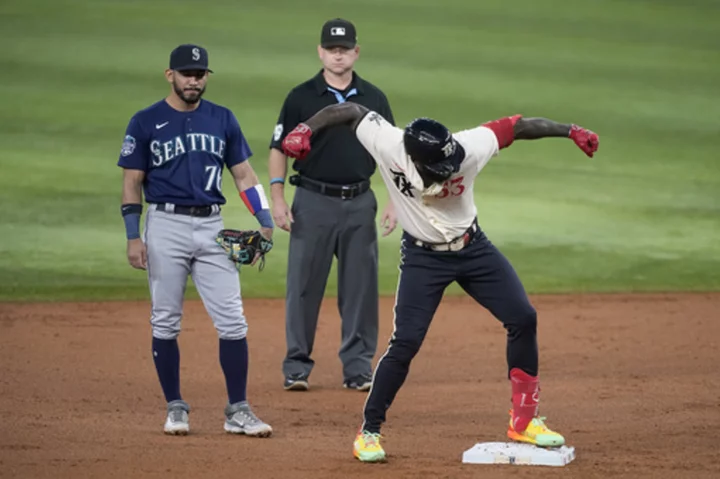 AL West-leading Texas Rangers get 7 scoreless innings from Montgomery in 2-0 win over Mariners