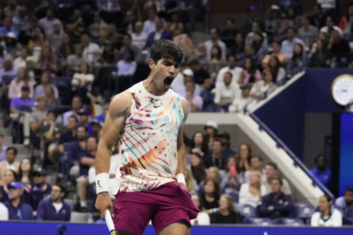 Alcaraz winning and watching at US Open, where big names are falling in Djokovic's side of the draw