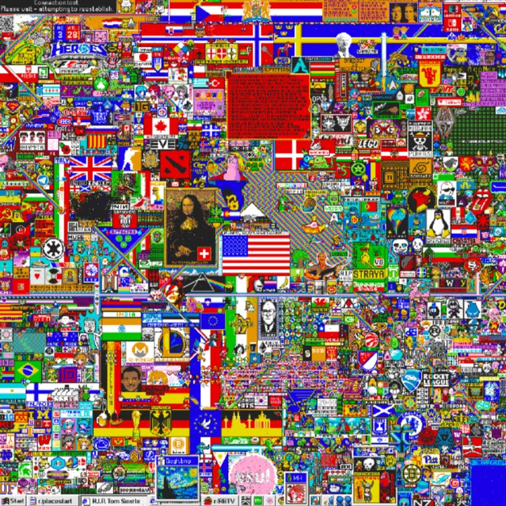 Reddit Place experiment immediately covered in grotesque messages